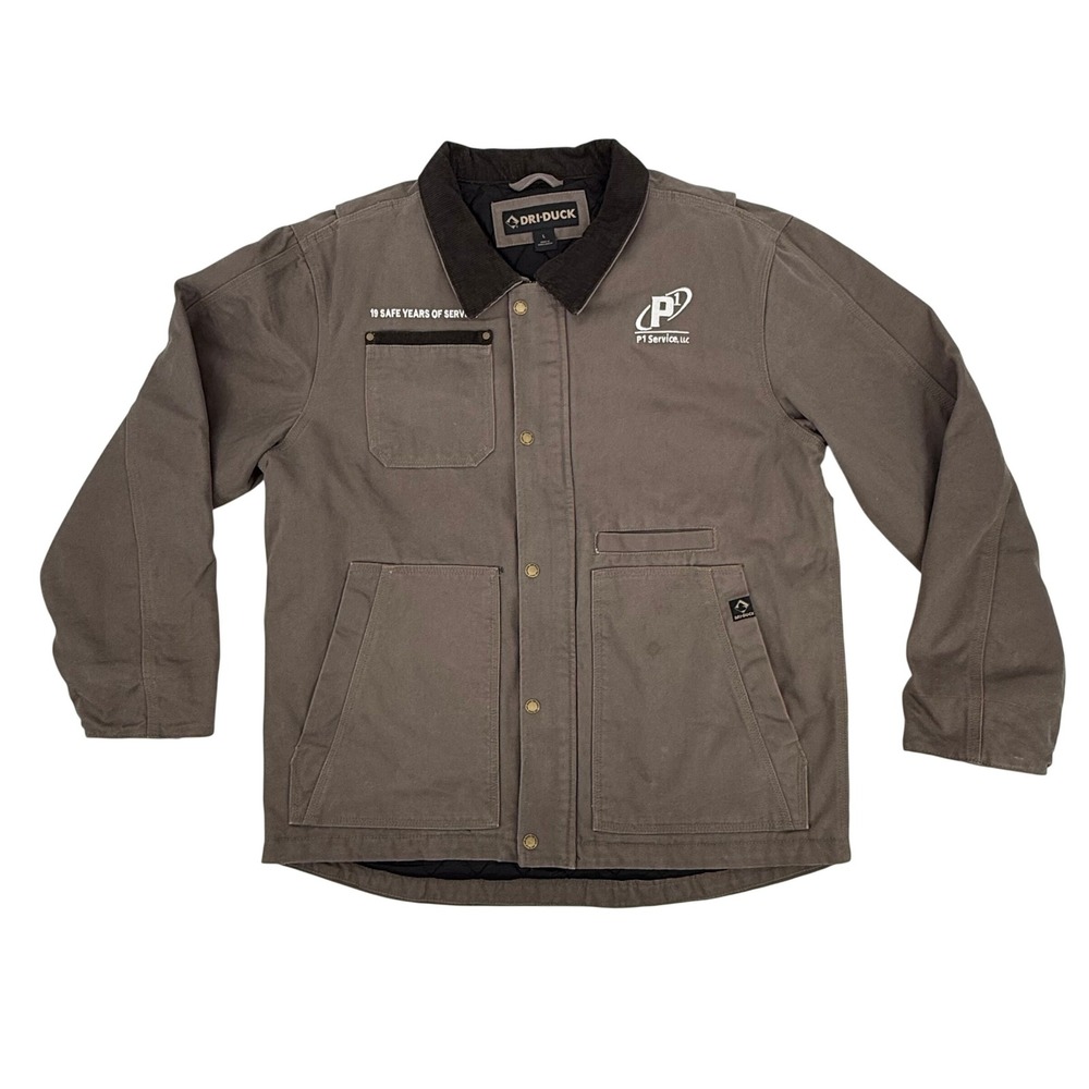 Dri Duck Rambler Jacket Mens Large Brown Canvas Quilted Workwear‎ Good DDT 5091